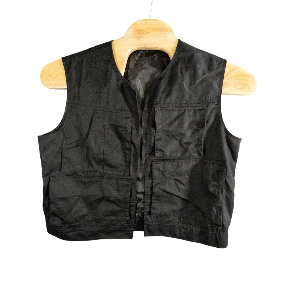 Tactical Black Open Front Utility Vest Safari Gorpcore Outdoors Shooting‎